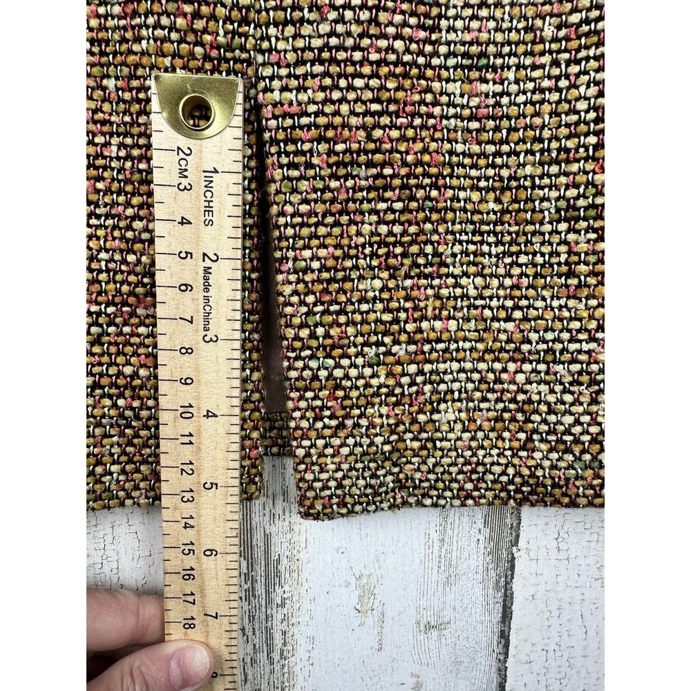 Vintage TALBOTS Earth Tone Silk Blend Tweed Pencil Lined Skirt w/ Slit Size 10 - Picture 10 of 12